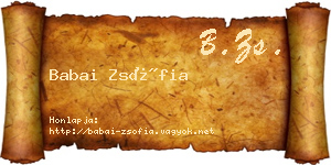 Babai Zsófia névjegykártya