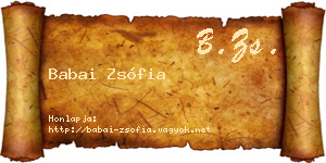 Babai Zsófia névjegykártya