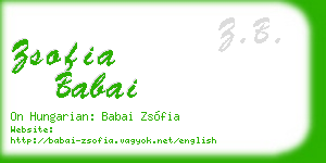 zsofia babai business card