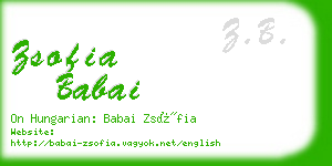 zsofia babai business card